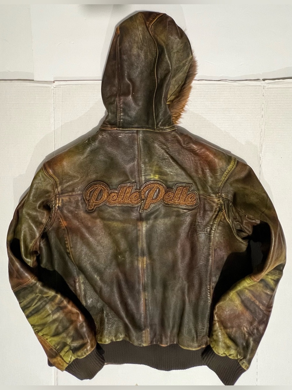 Vintage 90s Pelle Pelle Marc Buchanan Leather 20 Jacket Fur Hood Brown Read Xl
